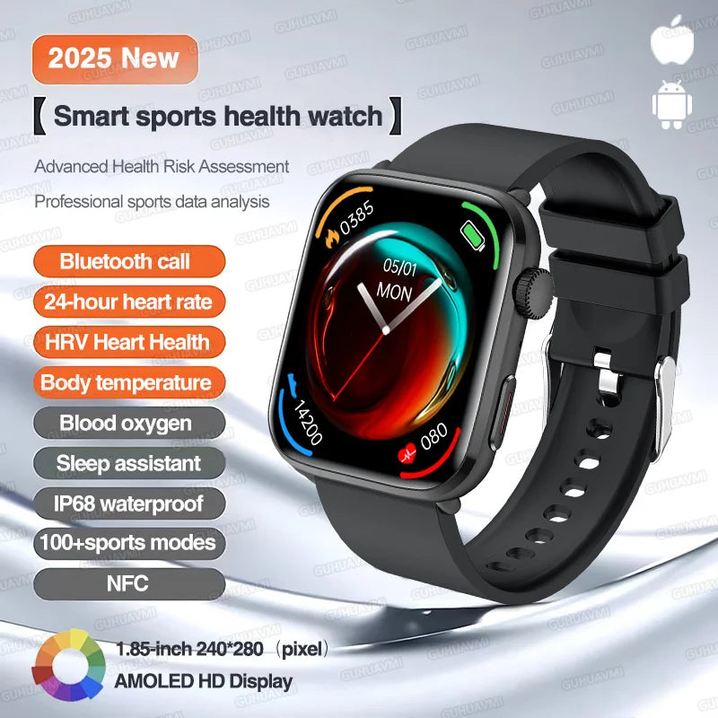 2025 New Iatrology Grade Smart Watch Women Blood pressure Blood oxygen Fat Heart Rate Menstrual Tracking BT Call Bracelet Ladies