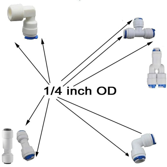 1/4" OD Quick Connect Push In to Connect Water Tube Fitting for RO Reverse Osmosis Water Filter Fittings Pack of 30