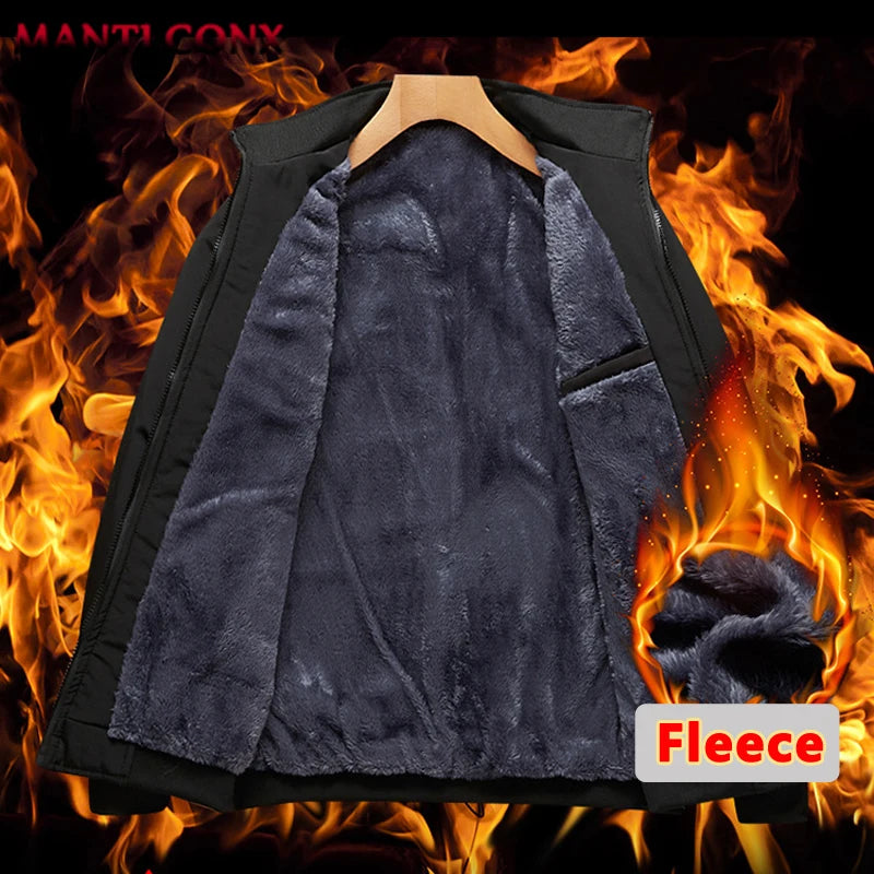 New Thicken Winter Jackets for Men's Winter Coats Warm Fleece Inner Jacket Men Business Stand Collar Parkas Man Outerwear L-3XL.