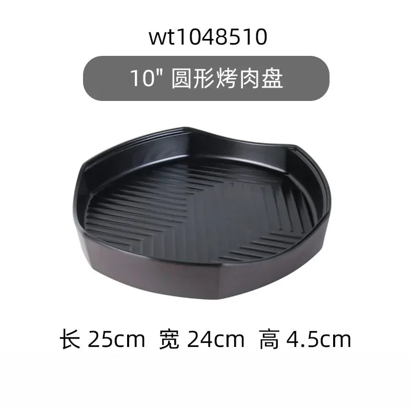 Hotpot Restaurant Melamine Tableware Black Frosted Dinner Plate Japanese Sushi Plates Not Easily Broken Snack Fruit Dishes