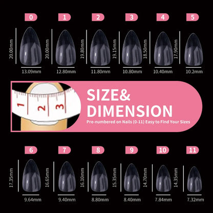 Fake Nail Press on Tips for Nails Extension Full False Acrylic Finger Short Artificial American Capsules Long Soft Gel Almond.