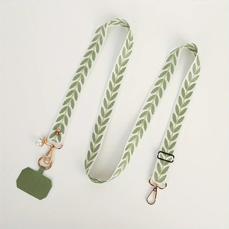 Universal Adjustable Mobile Phone Lanyard for Women Crossbody Single Shoulder Neck Strap Pearl Pendant Hanging Anti Loss Rope.