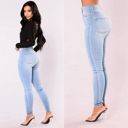 Sexy Jeans Women Denim Skinny Pants High Waist Stretch Lady Jeans Push Up Leggings Slim Pockets Button Pencil Jeans Women Pants.
