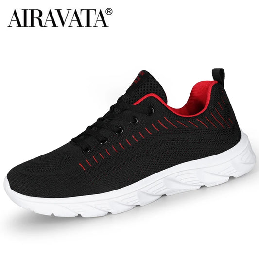 Men's Trendy Lace Up Knit Sneakers Casual Outdoor Athletic Running Walking Gym Shoes.