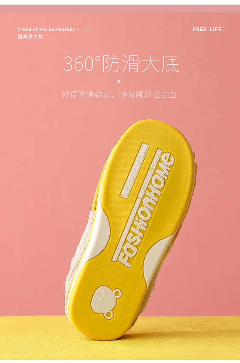 Shevalues Women's Fuzzy House Slippers Winter Warm Plush Indoor Non-slip Bedroom Slides Men Soft Comfort Fur Fluffy Cotton Shoes.