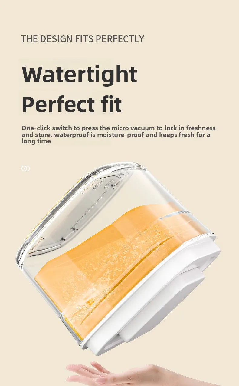 Square press storage tank sealed tank kitchen grains plastic candy jar fruit powder box transparent storage tank.