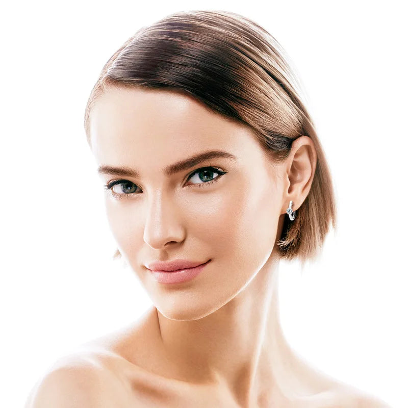 18k Gold 0.3ct 4mm Certified Moissanite Earrings for Women 100% 925 Silver Hoop Earring Wedding Party Jewelry Wholesale.