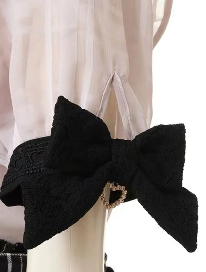 Rojita Stil Spitze Kragen Lolita Hemd Mode frauen Tops Sommer Nette Süße Bogen Schulter Slim Fit Kurzarm Blusen weibliche