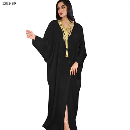 Abaya Marokkanisches Dubai-Kaftan-langes Kleid für muslimische Frauen, Ramadan, Arabisch, Luxus-Stickerei-Spitze, Hochzeitskleid, islamisches Ne