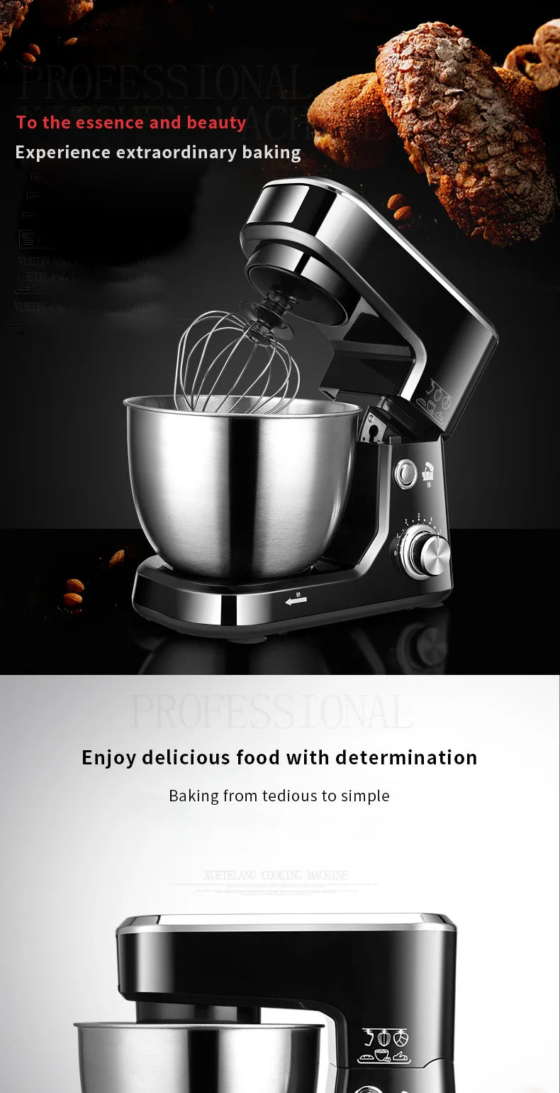 DIVEDEER 5L Multifunctional Chef Machine Household Automatic Dough Kneader Flour Mixer Blender Egg Whisker EU Compatible.