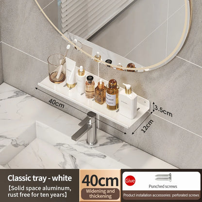 Badezimmerregal aus Aluminium, Badezimmerregal, WC-Lagerregal, WC- und Küchenregal, zum Aufhängen an der Wand, stanzfreies Regal