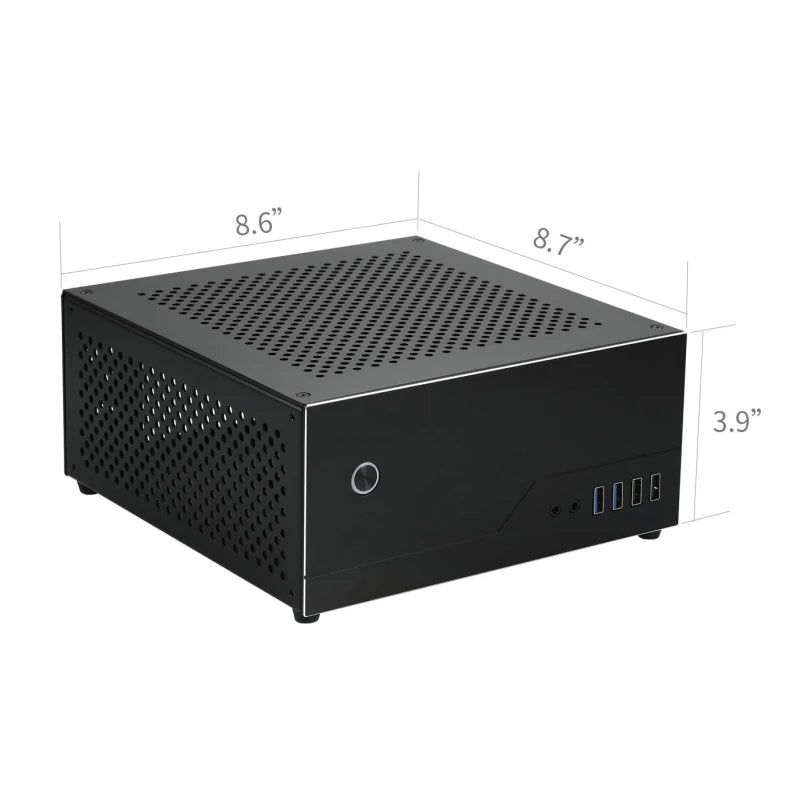 Mini ITX Chassis Soft Router HTPC Office Single Slot PCIE Aluminium Mini-ITX HTPC Soft Router Computer Case Support 6 COM Port.