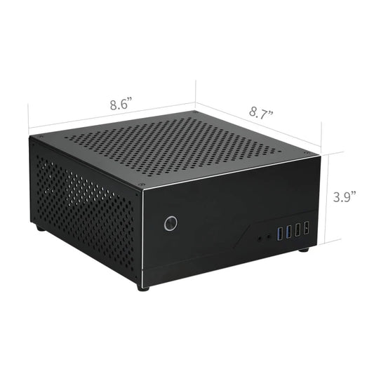 Mini ITX Chassis Soft Router HTPC Office Single Slot PCIE Aluminium Mini-ITX HTPC Soft Router Computer Case Support 6 COM Port.