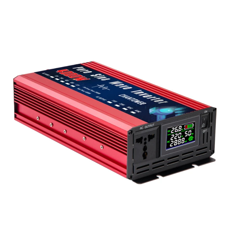 Pure Sine Wave Inverter 12V 220V 24V 110V 1000W 2000W 3000W 4000W 5000W DC To AC Portable Power Converter Car Solar Inverter.