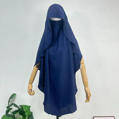 2025 Summer Muslim Women's Hijabs Traditional Soft Plain Scarf Khimar One Layer Stretch Soft Split Traditional Zip Chador