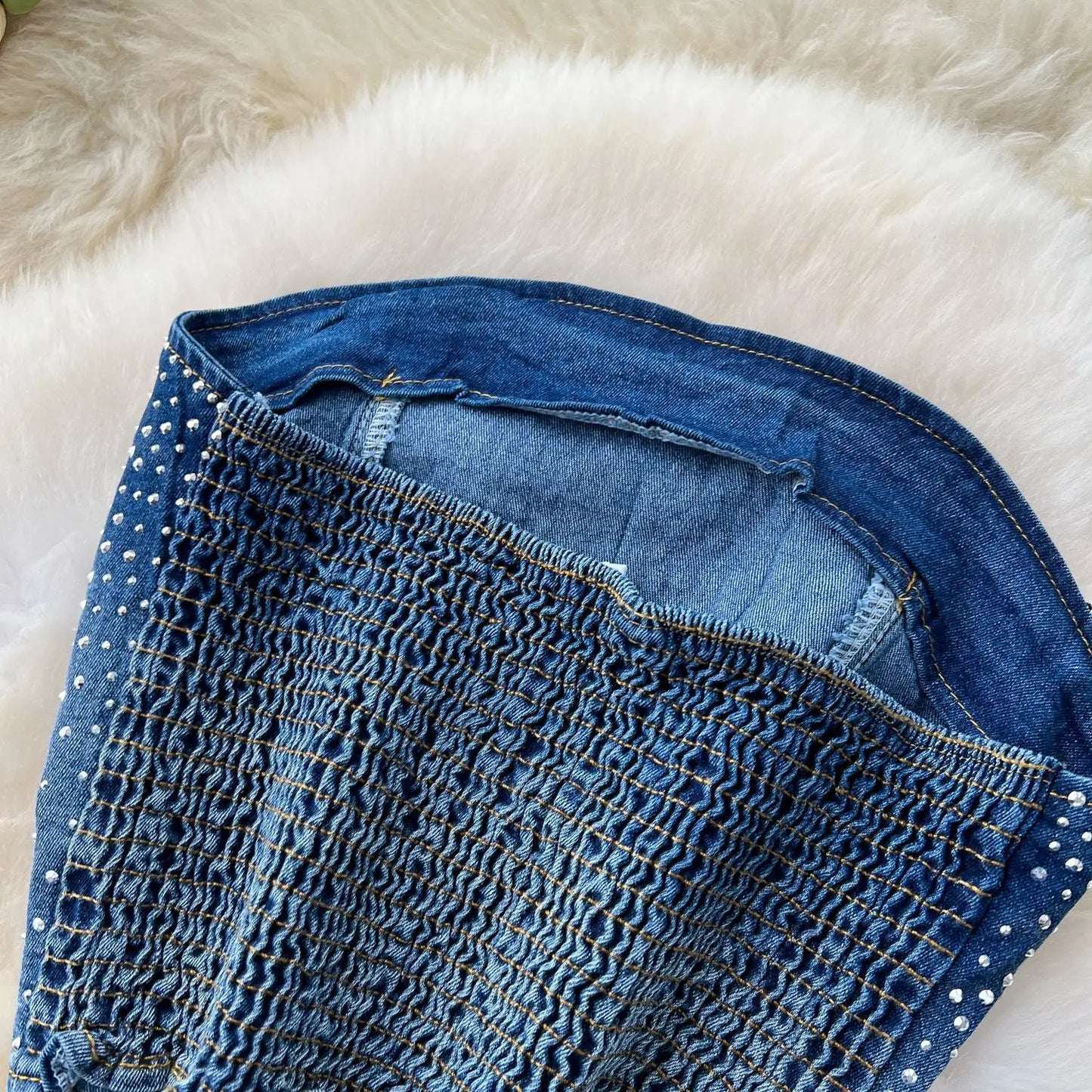 Denim Pant Set Women Two Piece Sets Sexy Matching Sets Sleeveless Short Tops Long Flare Pants High Waist Slim Hot Diamond.