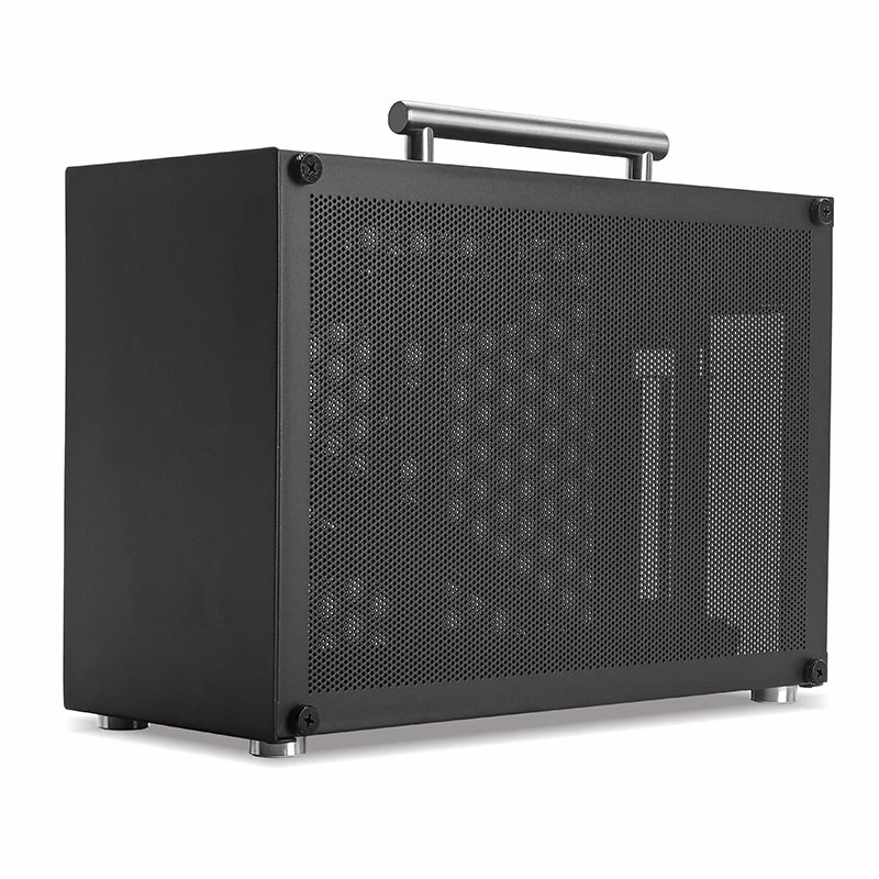 METALFISH T60 Mini ITX Black Case 9L With Acrylic Or Mesh Side Panel and Portable Handle Support SFX PSU/300mm GPU/2*120mm Fan.