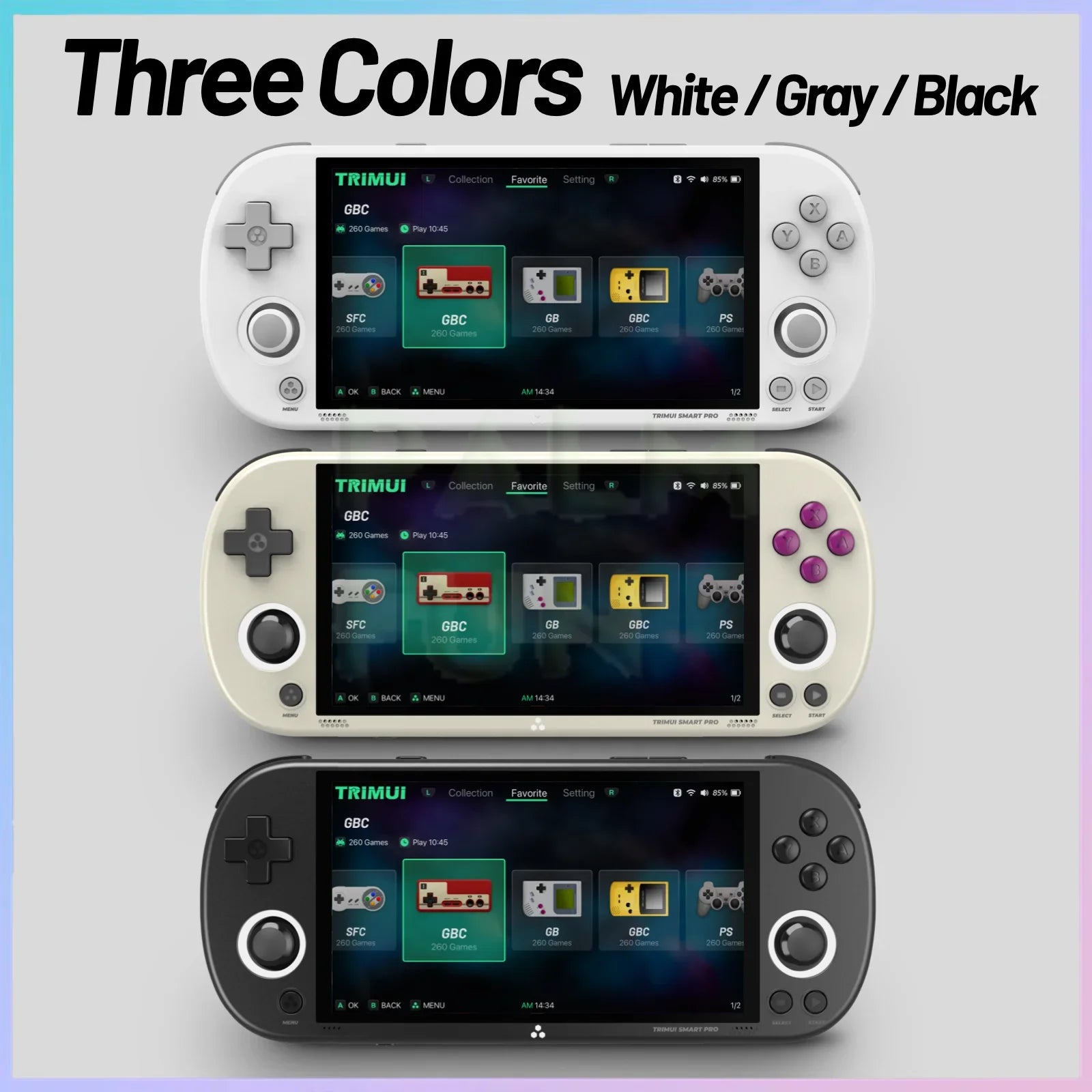 Trimui Smart Pro Portable Retro Arcade Game Console 4.96inch IPS Handheld Game Console Type-C LINUX HD Screen Smart Video Player.