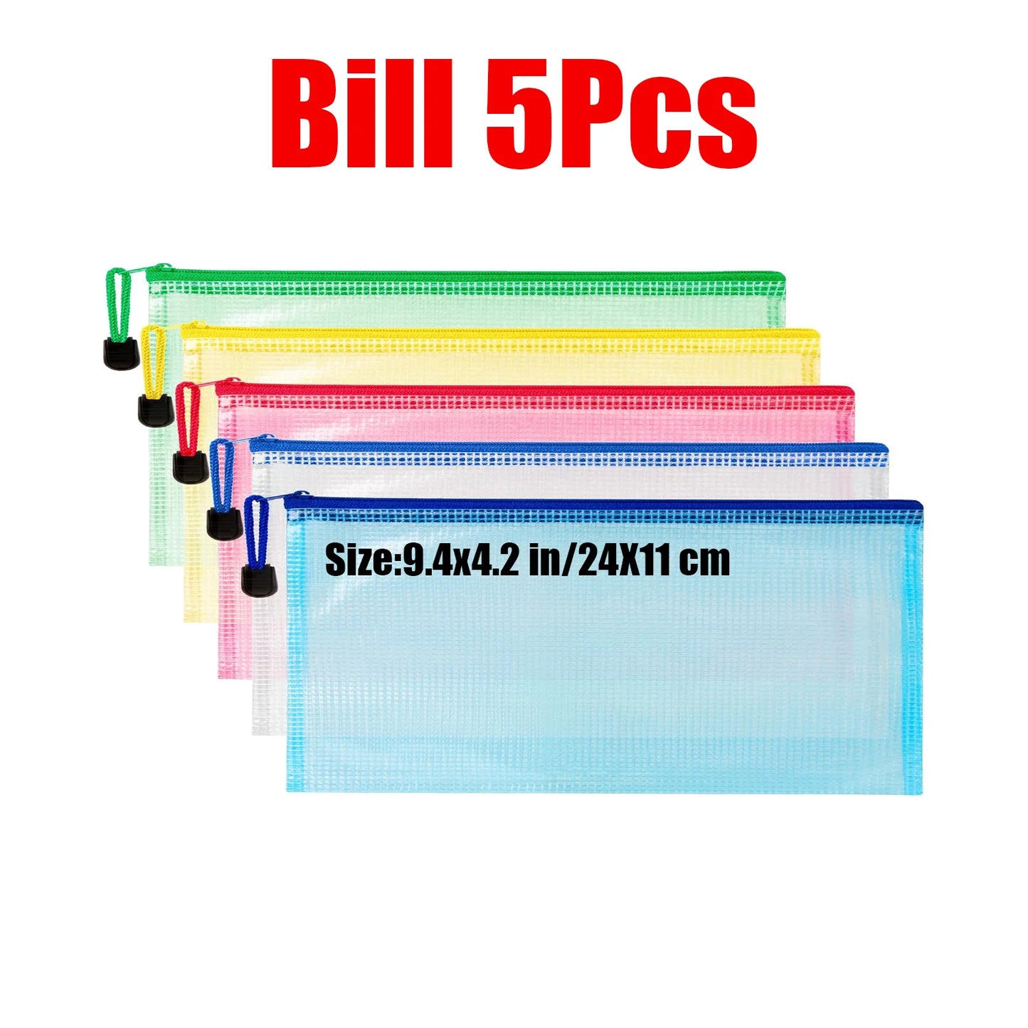 Zipper Documents Bag A4/A5 Plastic Folders A3 Transparent Waterproo File Organize Storage Bag School Office Stationery Supplies