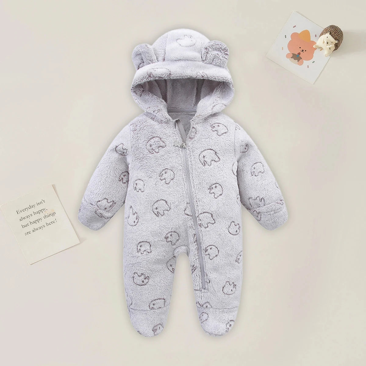 AYNIGIELL 0-12M Cartoon Neugeborenen Body Warme RompersSoft Neugeborenen Baby Kleidung Flanell Herbst Winter Baby Jungen Mädchen Overall.