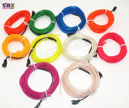 3V 5V 12V 2M/3M/5M Neon Light Dance Party Decor Light Neon LED lamp Flexible EL Wire Rope Tube Waterproof LED Strip.