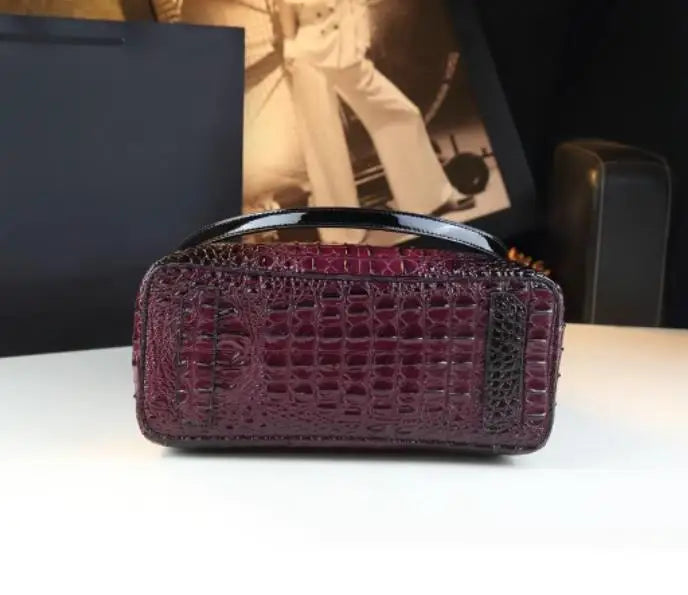Genuine Leather Women Handbags New Tote Bag Fashion Crocodile Print Bucket Bag Retro Shoulder Messenger Bags Trend 2025.