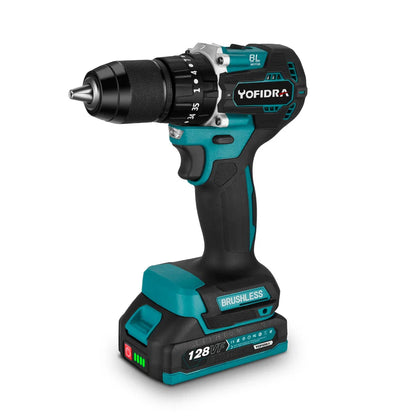 YOFIDRA 13 MM Bürstenlosen Elektrischen Schlagbohrmaschine 35 + 3 Drehmoment Cordless Holzbearbeitung Schraubendreher Power Tool Für Makita Batterie pin