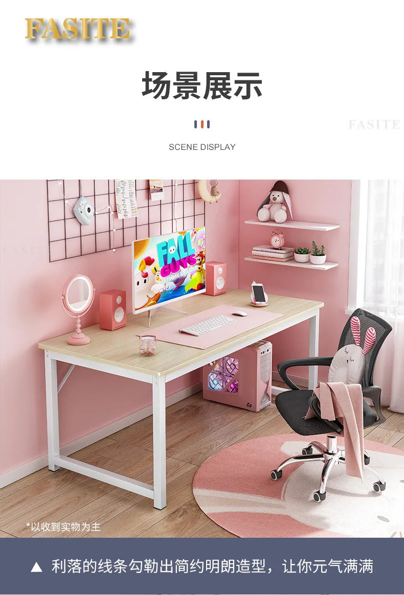 Hochwertiger, langlebiger Computertisch, Desktop-Tisch für Zuhause, Schlafzimmer, moderner, einfacher Mietisch, Studenten-Studientisch, langer Streifen