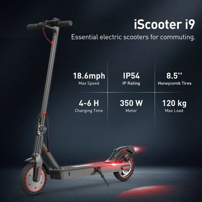 iScooter i9 Foldable Adult Electric Scooter E-Scooter 25 KM/H Electric Kick Scooter 350W Skateboards 42V 7.5Ah Kickboard.