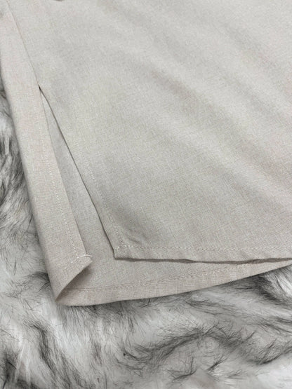 Ramadan kebaya Solid Color Simple Loose tunic with slit waist sleeve abaya Muslim Dresses.