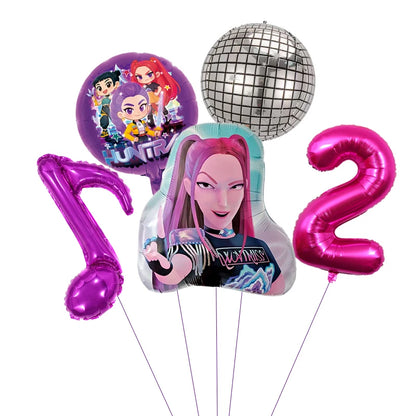 1 Set Kpop Dämonenjäger Thema Ballon Mädchen Alles Gute zum Geburtstag Party Dekoration Kinder Baby Dusche Geschenke Lieferungen.