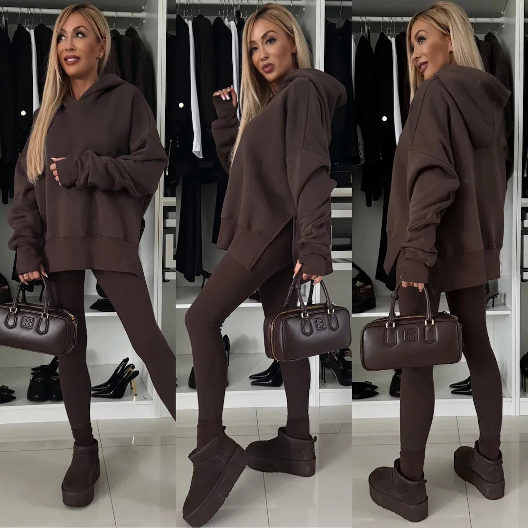 Women 2 Piece Set Hoddies Tracksuit Hooded Top & Pants Set Sweatshirts Suit Trouser Outfits Spring Jogging Sport Y2k Streetwear.
