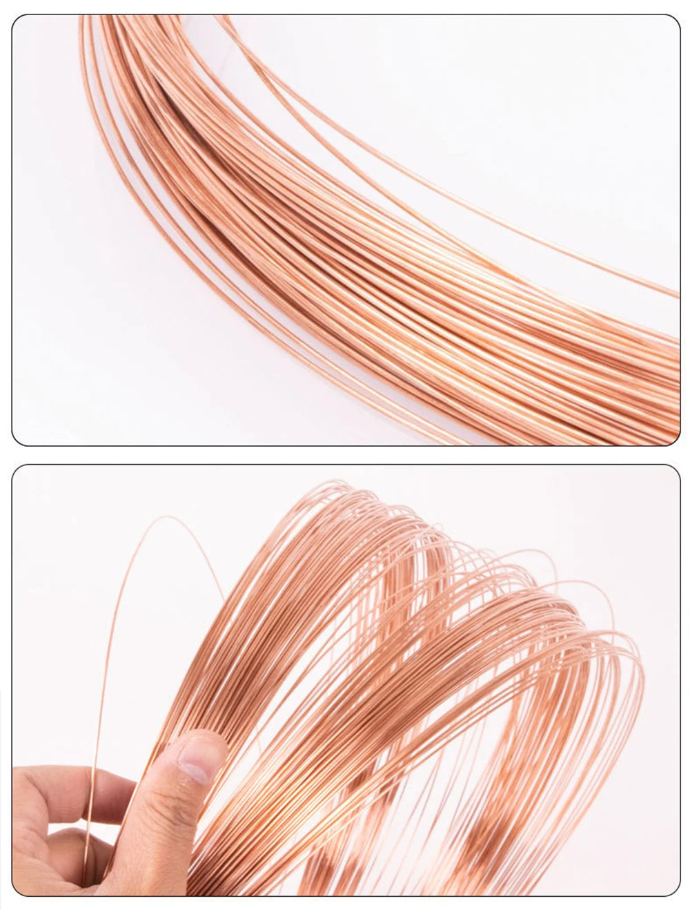 10M T2 Pure Copper Wire Round Coil Conductive Bare Copper Cable Wires for Electric Wire DIY Craft 0.3/0.5/0.8/1/1.2mm.