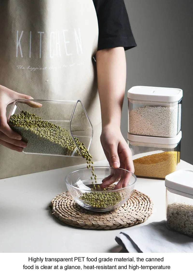 Pasta Storage Box Transparent Plastic Grain Seal Tank Spaghetti Storage Container Moisture-Proof Snack Jar Kitchen Food Tank.