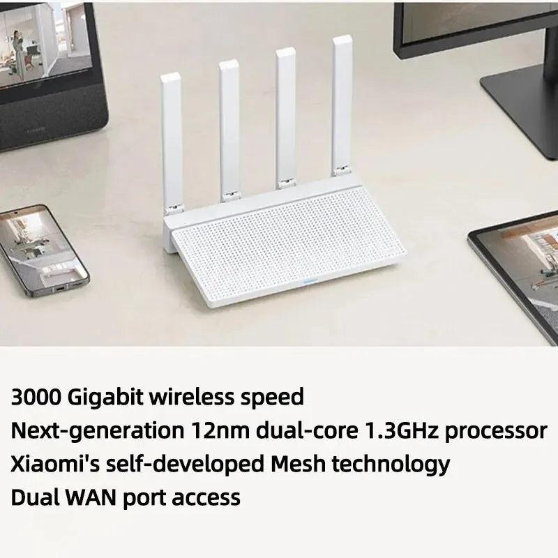 Xiaomi Router AX3000T 2.4G 5G Mesh Technology WiFi 6 Efficient Wall Penetration Children Online Protection WiFi Router Repeater.