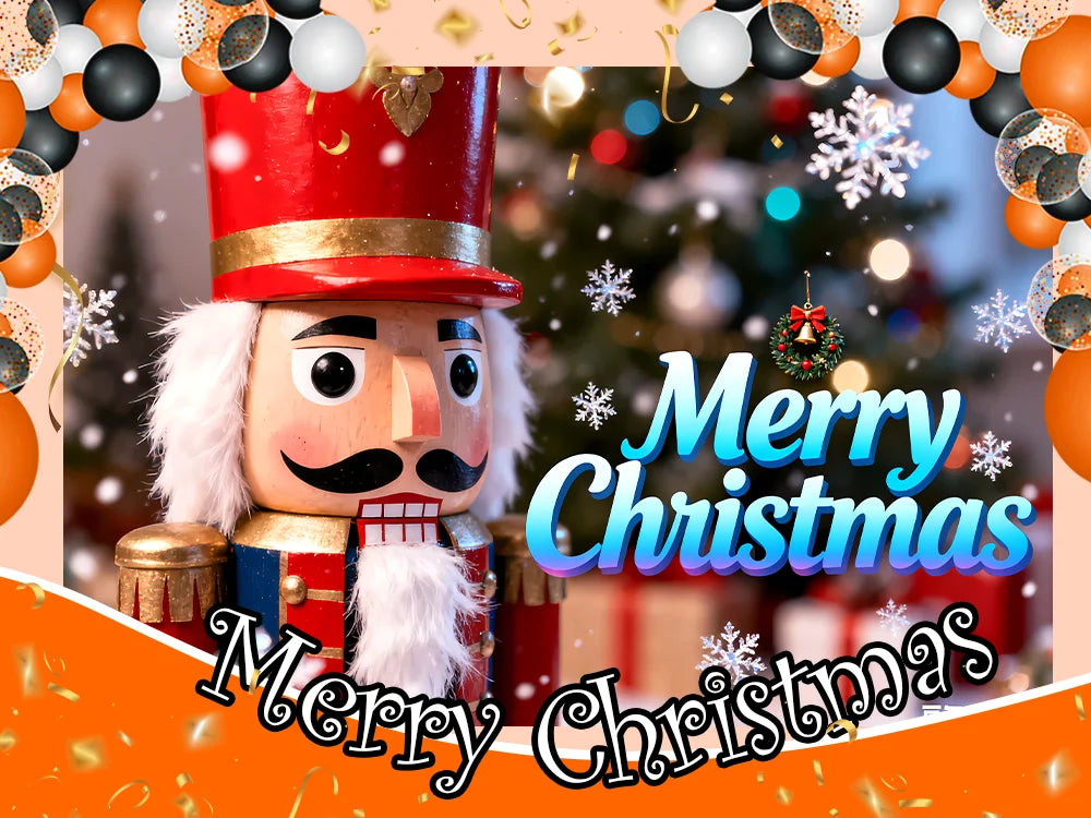 Tauabdruck Weihnachten Nussknacker Dekorationen Hintergrund Banner Hintergrund Schneemann Geschenk Weihnachtsbaum Glocke Wandbehang Party Supplie Prop.