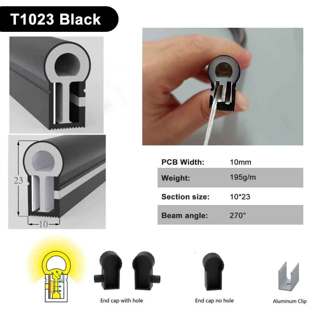 IP67 Waterproof Led Neon Silicone Flexible Cover Tube Suitable For WS2812B WS2811 5050 RGB 5mm 8mm 10mm 12mm PCB Light Strip