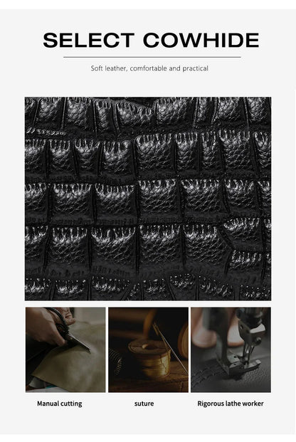 Aidrani Genuine leather women's handbag, fashion crocodile pattern design, high-end luxury cowhide bag large capacity.