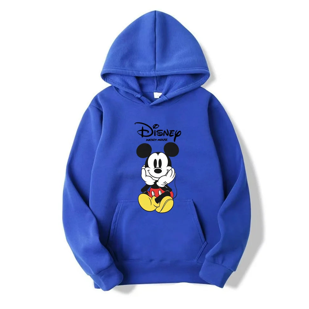 Disney Mickey Mouse Cartoon Cute Loose Hooded Hooded Hoodie Girl's Friend Couple Dress Casual Fashion Versatile Hoodie Top Coat.