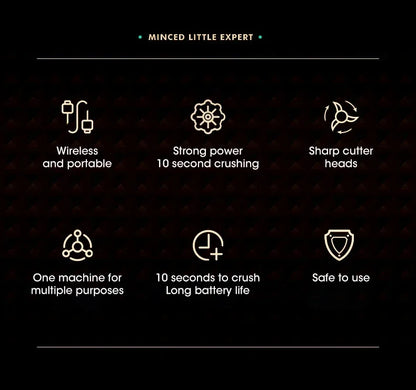 Electric Garlic Purer 250ML Mini Electric Garlic Chopper USB Charging Ginger Vegetable Cutter Food Chopper Kitchen Tools.