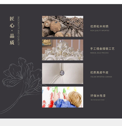 Gold Luxus gestepptes Doppelbett Holz Vintage weiche Einzelkopfteile Doppelbett Erwachsene Zuhause Camas De Dormitorio Möbel