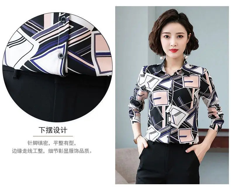 Printed Shirt for Women Long Sleeves Fashionable and Stylish Top.