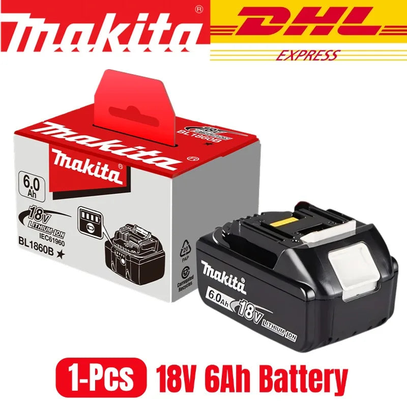 100% Original Makita 18V 6.0Ah battery, for Makita BL1830， BL1830B， BL1840 ，BL1840B ，BL1850 BL1860B power tools battery.