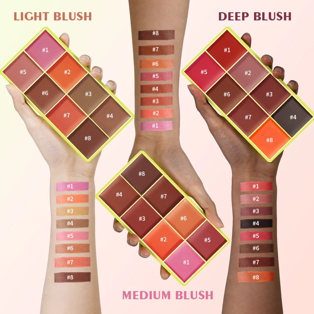 Curve Case Cream Eyebrow Cream Blush Highlighter Palette Matte Shimmer Finishes Shadow Tones Long-Lasting Cosmetics.
