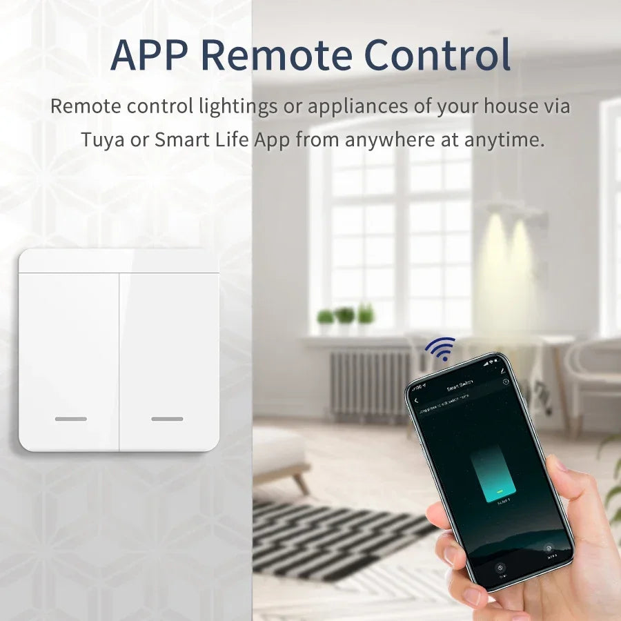 Tuya Smart WiFi Schalter Für LED Beleuchtung 1/2/3 Gang RF433MHz Drahtlose Panel Schalter Smart Leben APP Alexa google Home Voice Control.