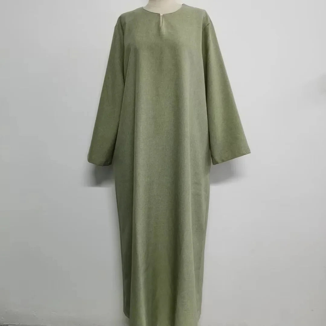 Lockeres, elegantes, reines, langes Kleid im Nahen Osten-Stil für Damen in Übergröße, schlanker Midirock, lässiges, bequemes Maxikleid | H&D Shop