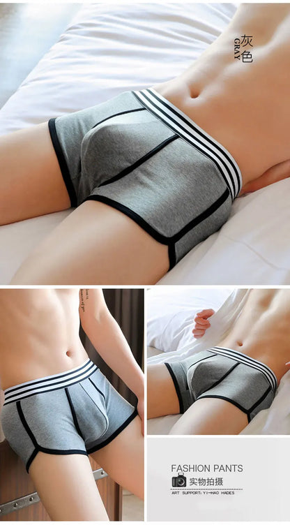 Männer weiche Unterhose Trunks Baumwolle hochwertige Unterwäsche u konvexe Tasche Höschen Cueca mittlere Taille atmungsaktive Boxershorts homme