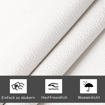 Comanlai Polsterbett 140 x 200 cm mit LED-Leuchten, hydraulisches Bett mit Stauraum, Doppelbett mit Lattenrost, Kunstleder, weiß