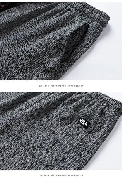 Summer Casual Ice Silk Short Sleeve T-Shirt Shorts Set for Men Fashionable Two-Piece Outfit Lightweight Sportswear Combo