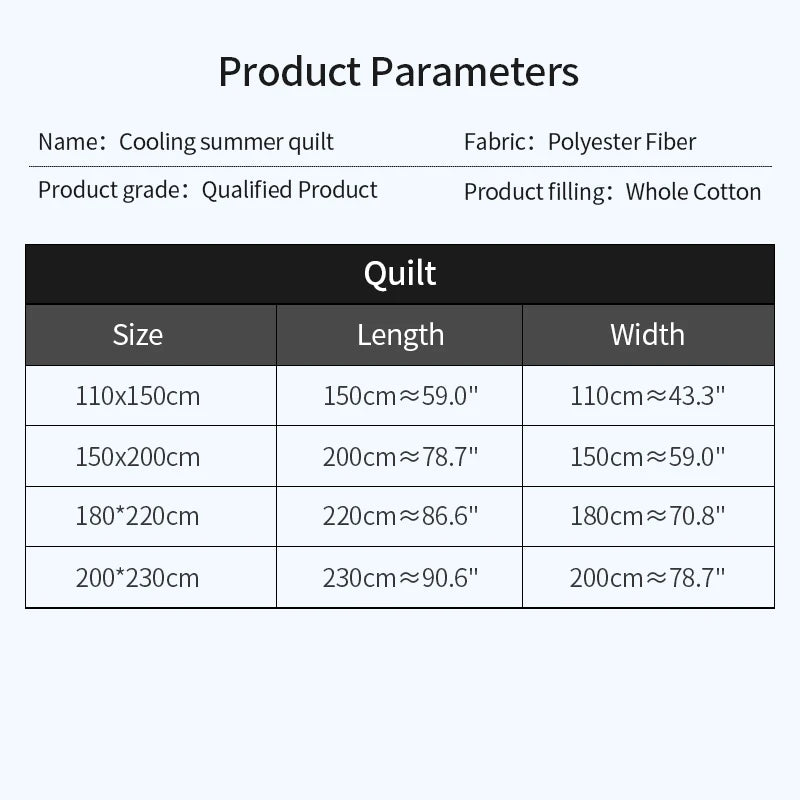 2025 new Japanese polyester cotton quilted summer quilt skin-friendly washable light luxury style solid color lightweight.